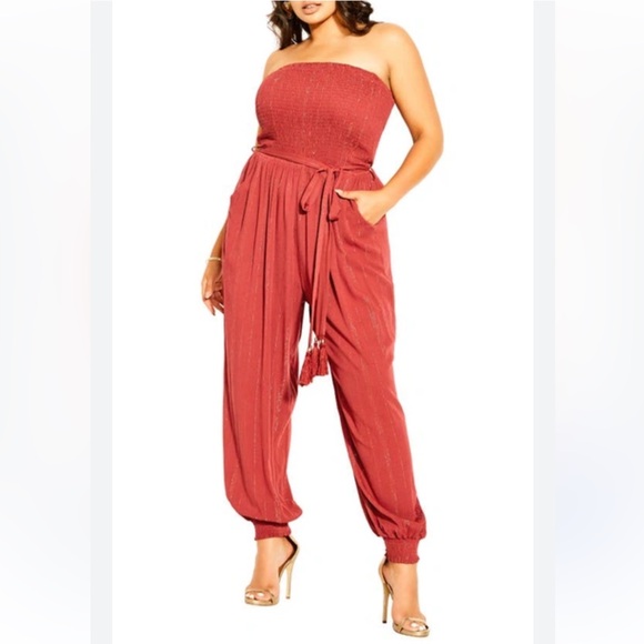 CITY CHIC Retreat Strapless Jumpsuit Size 18 - Picture 1 of 8